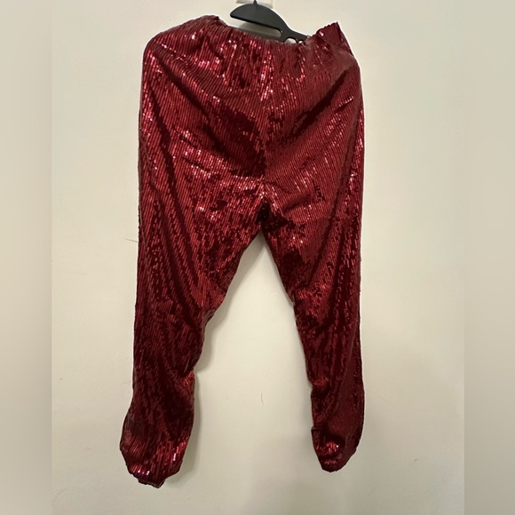 Red sequin mid-rise jogger pants size Small BRAND NEW. NY & Co - Picture 3 of 4